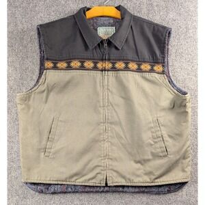 Vintage Canyon Guide Aztec Trim Vest Lined Canvas Utility XL‎ USA Made